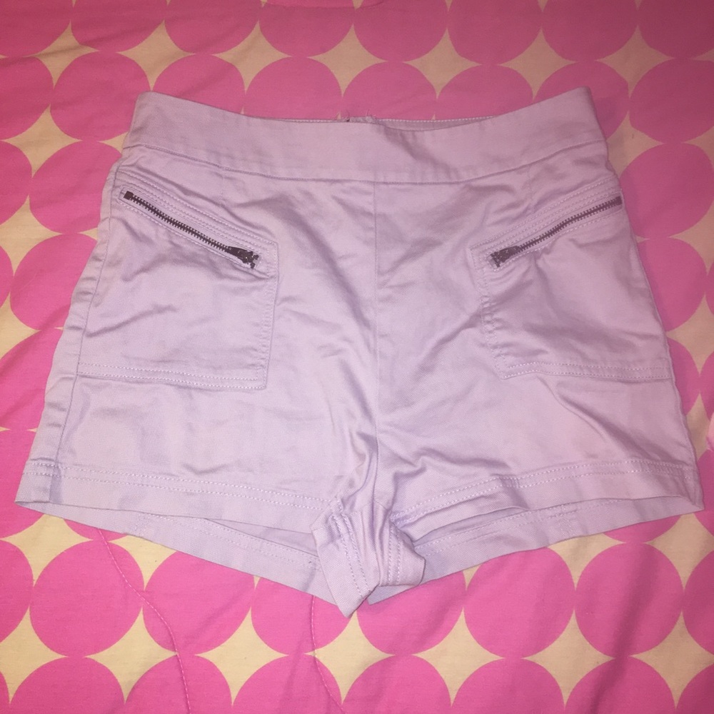 Pastel lilac high waisted shorts